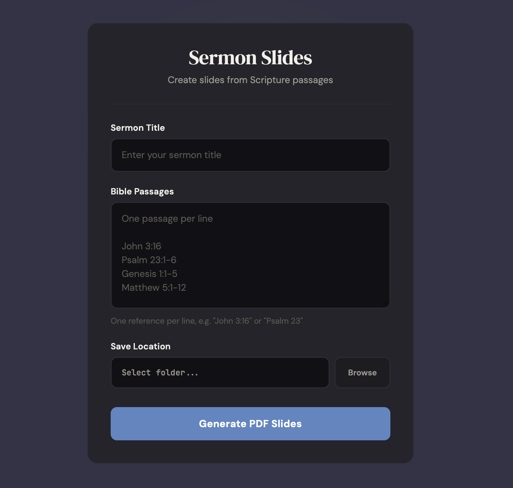 Sermon Slide Generator